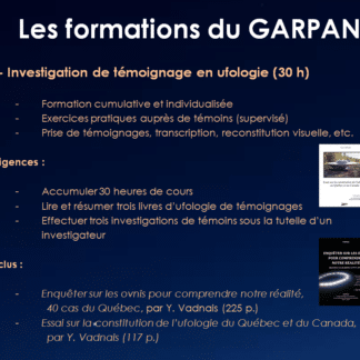 Formation C : Recherche universitaire en ovniologie (20 h)